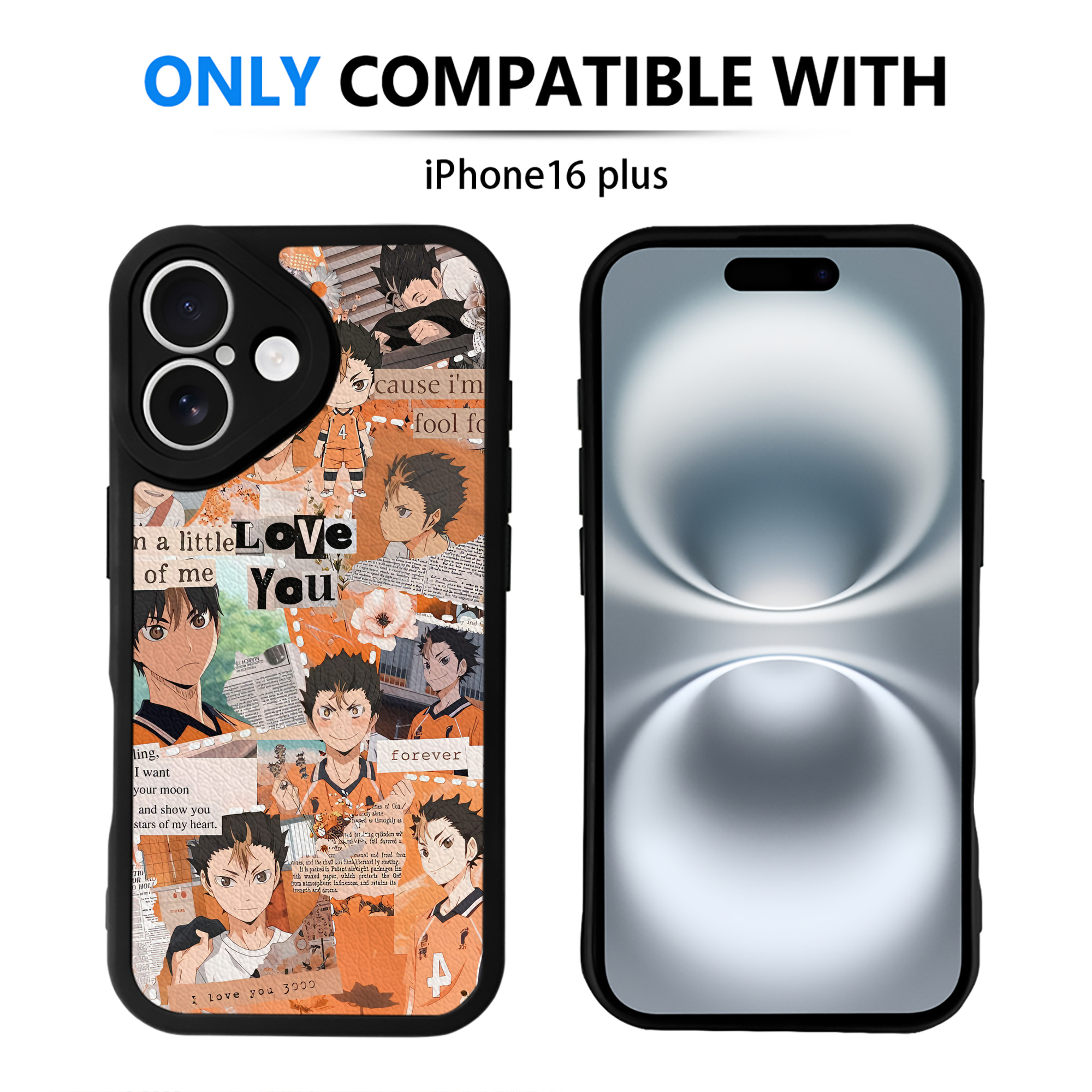 （画像用） ハイキュー!! Haikyu!! 【iPhone 16シリーズ対応】シリコンスマホケース（レザー調） 材質：シリコン
